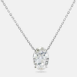 10.00 cts Step Cut Lab Grown Diamond 18k White Gold Chain Necklace, Necklaces - Luxury Closet