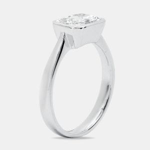 1.50 cts Radiant Cut Lab Grown Diamond 18k White Gold Ring Size 52, Rings - Luxury Closet