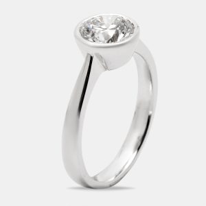 1.30 cts Round Brilliant Cut Lab Grown Diamond 18k White Gold Ring Size 52, Rings - Luxury Closet
