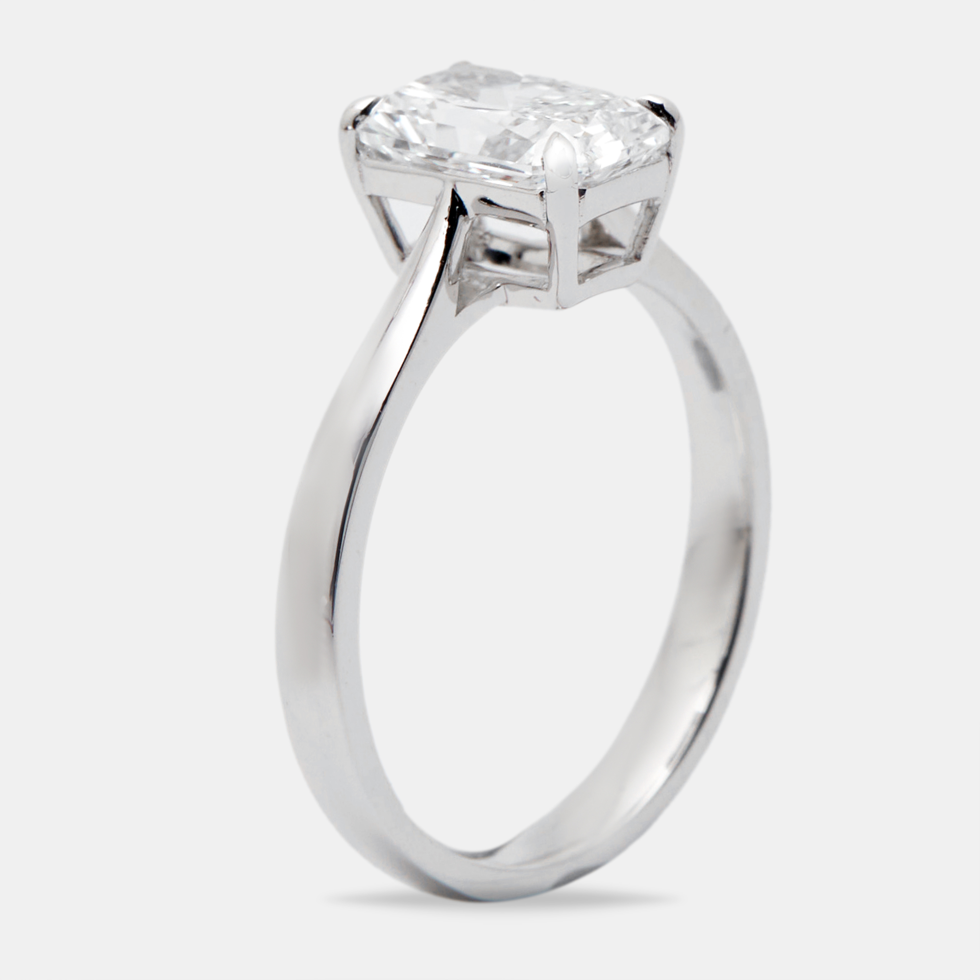 1.50 cts Radiant Brilliant Cut 18k White Gold Lab Grown Diamonds Ring Size 54, Rings - Luxury Closet