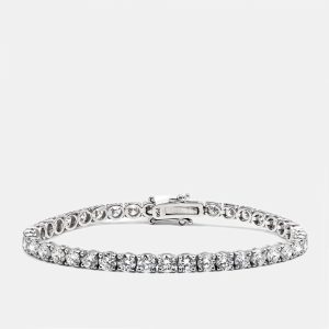 7.5 cts Round Brilliant Cut Lab Grown Diamonds 18k White Gold Tennis Bracelet, Bracelets - Luxury Closet