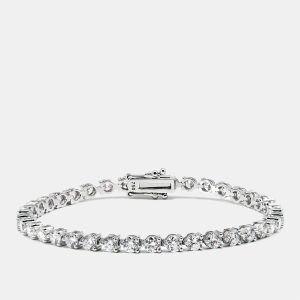 6.24 cts Round Brilliant Cut Lab Grown Diamonds 18k White Gold Tennis Bracelet, Bracelets - Luxury Closet catalog