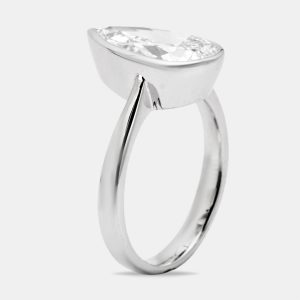 3.00 cts Pear Brilliant Cut Lab Grown Diamond 18k White Gold Ring Size 51, Rings - Luxury Closet
