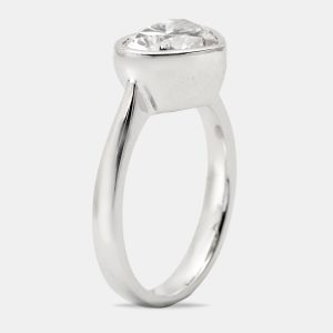 2.00 cts Heart Brilliant Cut Lab Grown Diamond 18k White Gold Ring Size 51, Rings - Luxury Closet