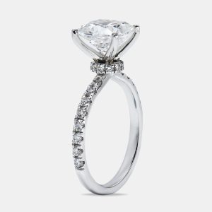 3.50 cts Cushion Round Cut 18k White Gold Lab Grown Diamonds Ring Size 51, Rings - Luxury Closet catalog