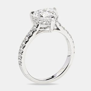 2.50 cts Heart Brilliant Round 18k White Gold Lab Grown Diamonds Ring Size 51, Rings - Luxury Closet