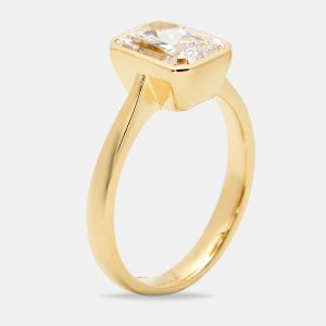 2.00 cts Radiant Brilliant 18k Yellow Gold Lab Grown Diamonds Ring Size 53, Rings - Luxury Closet