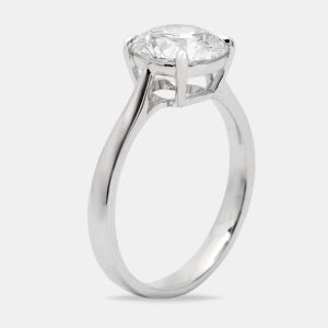 2.00 cts Round Brilliant 18k White Gold Lab Grown Diamonds Ring Size 53, Rings - Luxury Closet