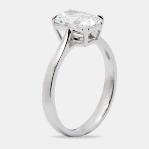 1.50 cts Radiant Brilliant Cut 18k White Gold Lab Grown Diamonds Ring Size 53, Rings - Luxury Closet