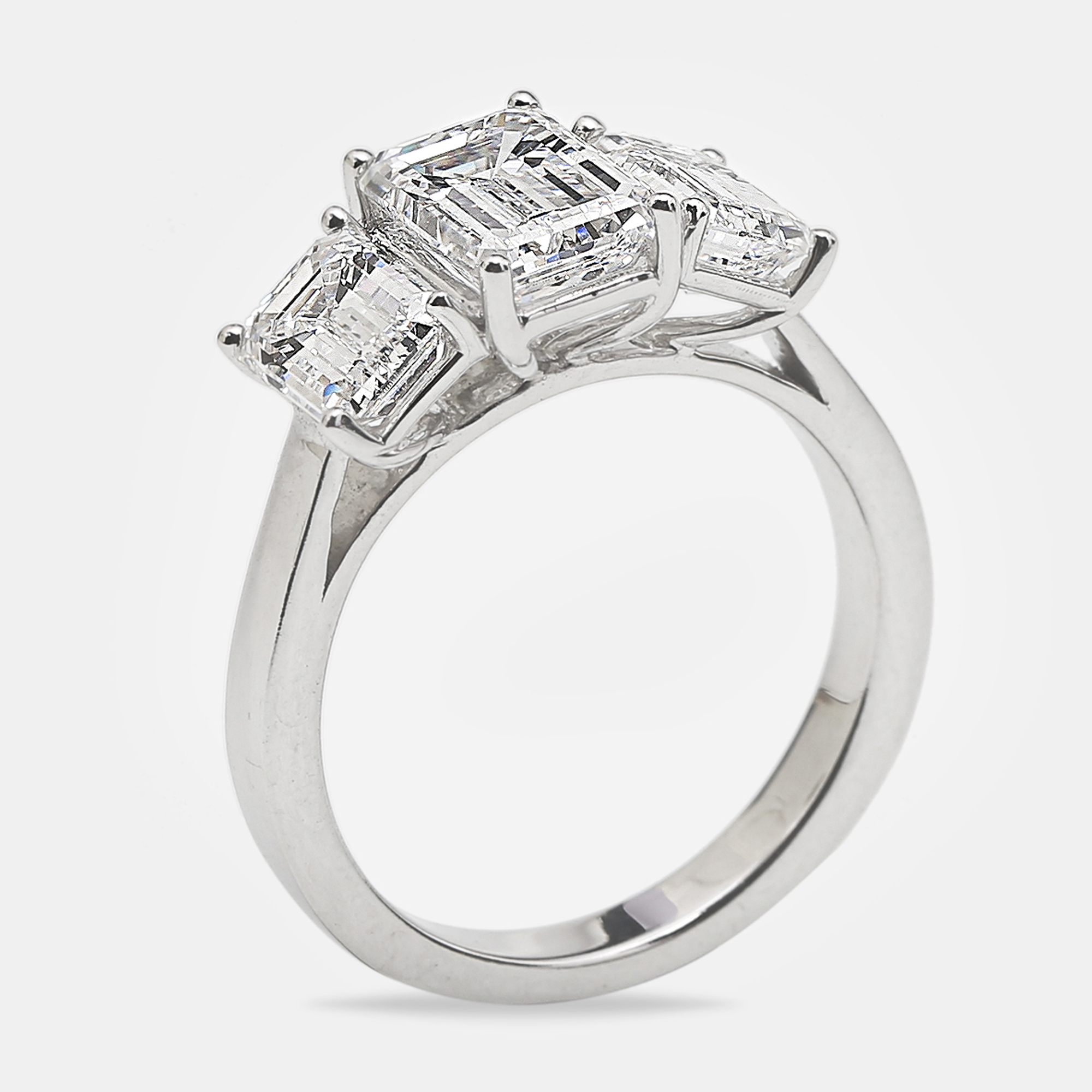 4.00 cts Emerald Cut 18k White Gold Lab Grown Diamonds Ring Size 53, Rings - Luxury Closet catalog