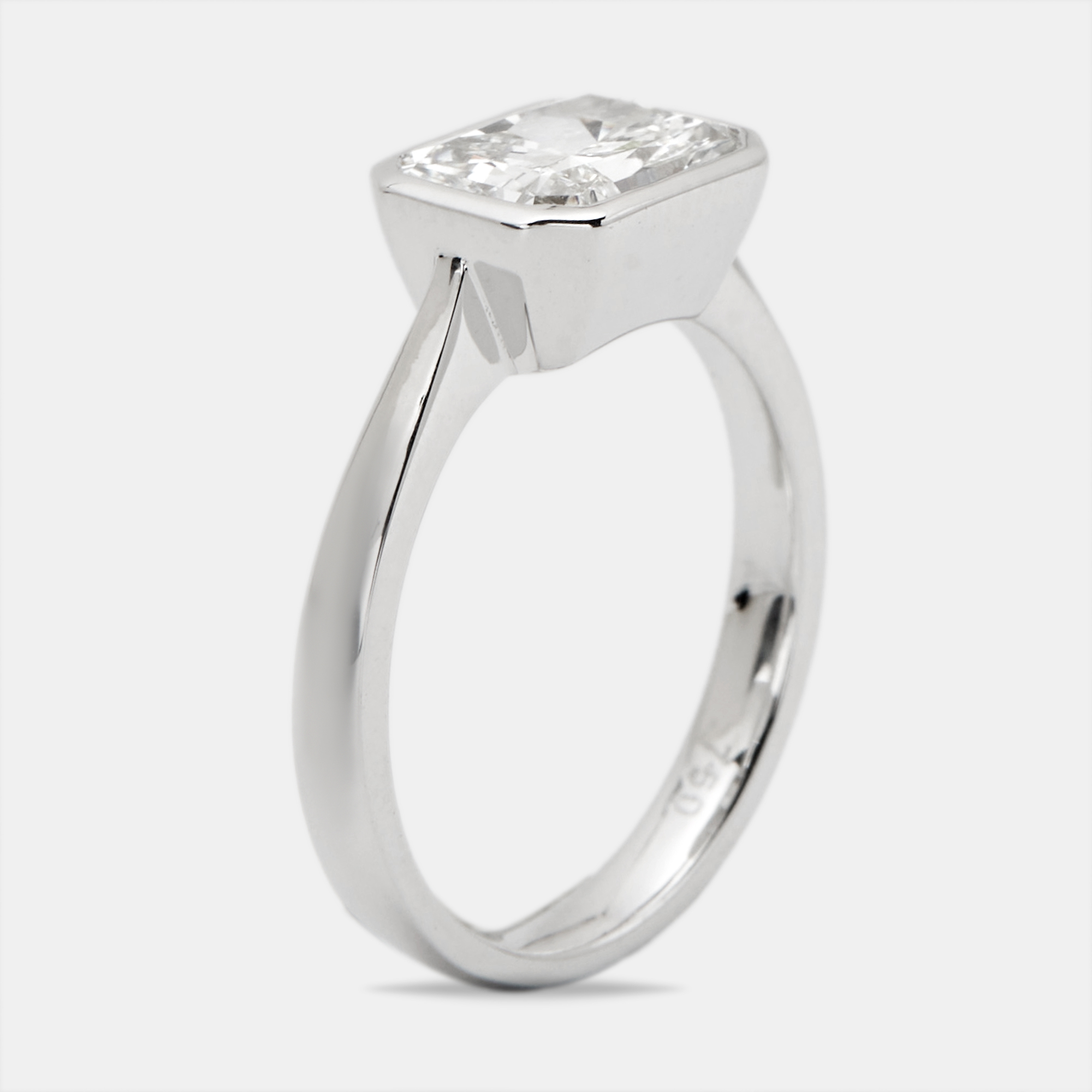 2.00 cts Radiant Cut Lab Grown Diamond 18k White Gold Ring Size 54, Rings - Luxury Closet catalog