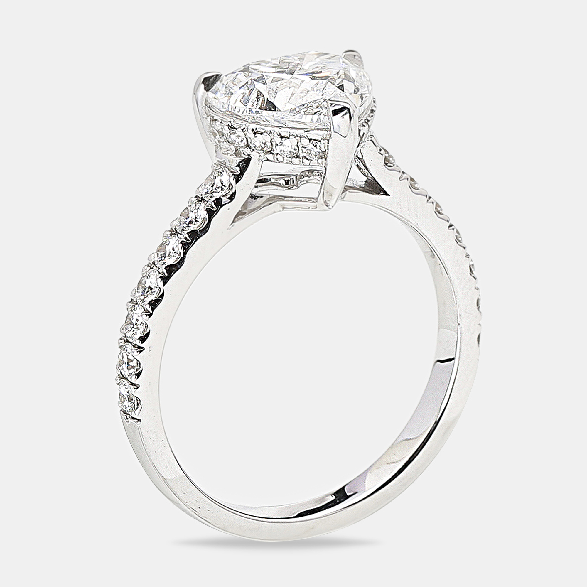 2.50 cts Heart Brilliant Round 18k White Gold Lab Grown Diamonds Ring Size 54, Rings - Luxury Closet catalog