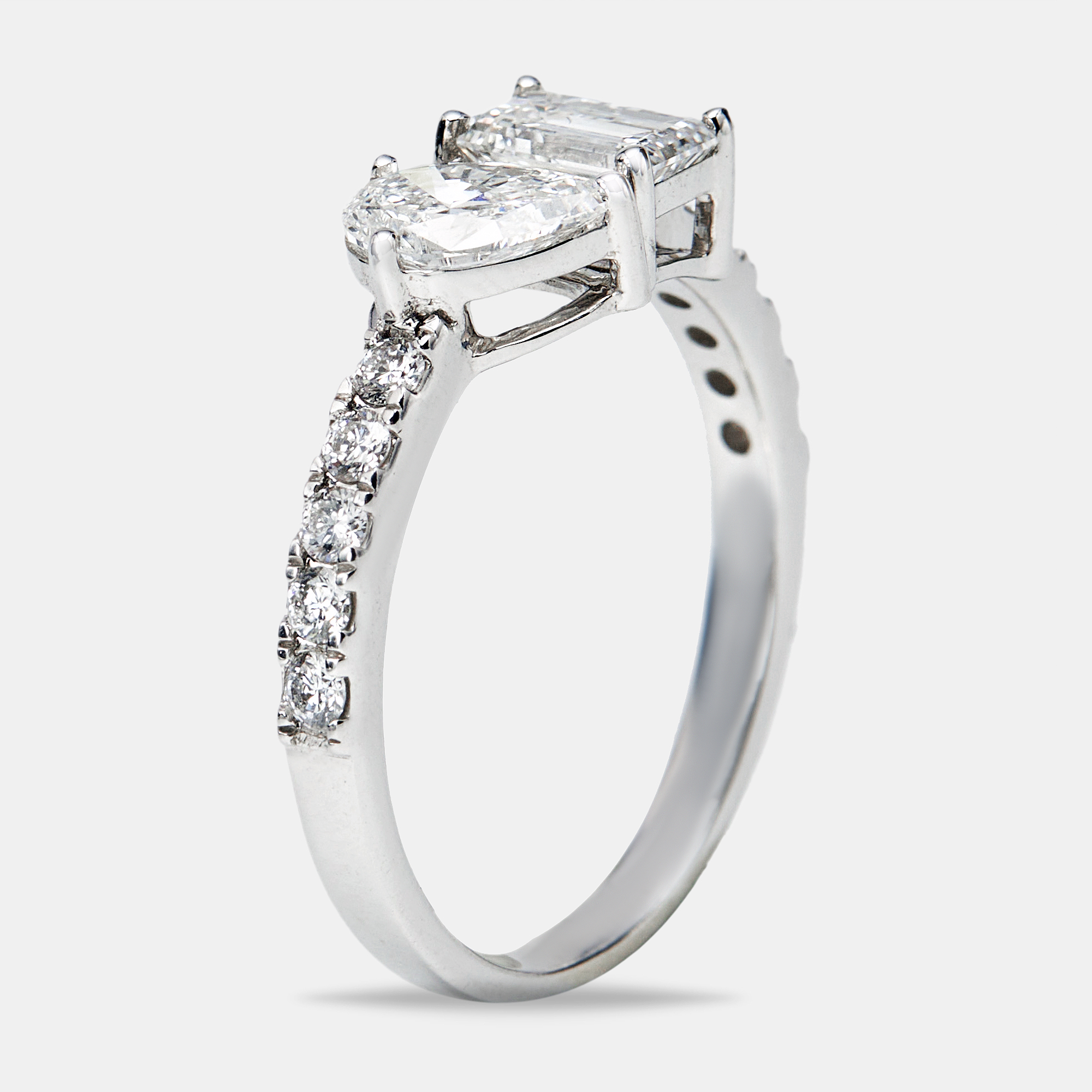 1.30 cts Lab Grown Diamond 18k White Gold Ring Size 51, Rings - Luxury Closet