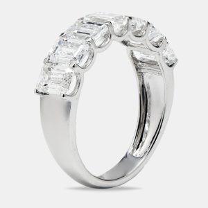 2.95 cts Emerald Cut Lab Grown Diamond 18k White Gold Ring Size 54, Rings - Luxury Closet