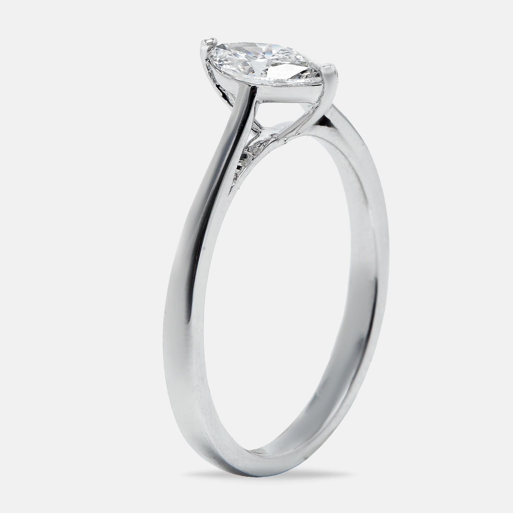 0.50 cts Marquise Cut Lab Grown Diamond 18k White Gold Ring Size 54, Rings - Luxury Closet