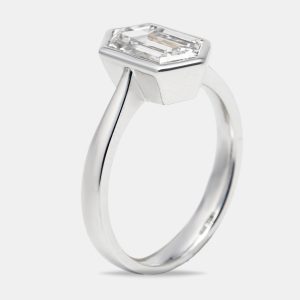 2.05 cts Hexagon Cut Lab Grown Diamond 18k White Gold Ring Size 53, Rings - Luxury Closet