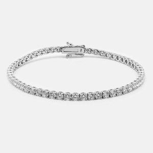 5.6 cts Round Brilliant Cut 18k White Gold Lab Grown Diamonds Tennis Bracelet, Bracelets - Luxury Closet catalog