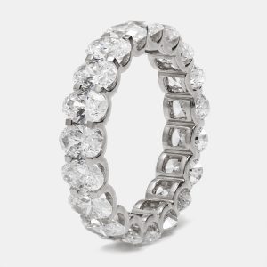 4.80 cts Oval Brilliant Lab Grown Diamond 18k White Gold Eternity Band Ring Size 53, Rings - Luxury Closet catalog