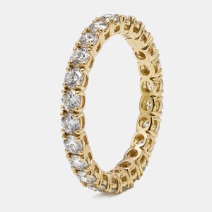 1.25 cts Round Brilliant Lab Grown Diamonds 18k Yellow Gold Eternity Band Ring Size 53, Rings - Luxury Closet