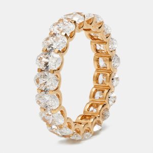 4.80 cts Oval Brilliant Lab Grown Diamond 18k Rose Gold Eternity Band Ring Size 54, Rings - Luxury Closet