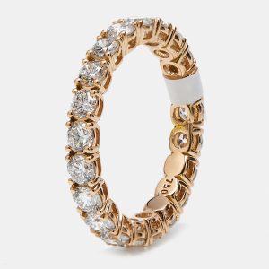 2.25 cts Round Brilliant Lab Grown Diamonds 18k Rose Gold Eternity Band Ring Size 54, Rings - Luxury Closet
