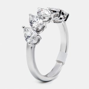 1.7 cts Pear Brilliant Lab Grown Diamonds 18k White Gold Ring Size 54, Rings - Luxury Closet