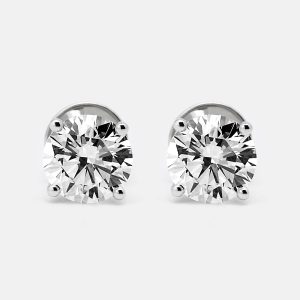 2.00 cts Round Brilliant Cut 18k White Gold Stud Earrings, Earrings - Luxury Closet catalog
