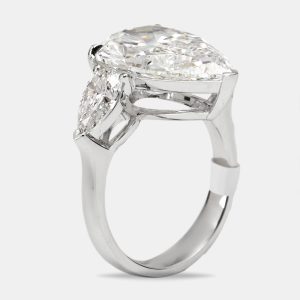 7.7 cts Pear Brilliant Lab Grown Diamond 18k White Gold Ring Size 52, Rings - Luxury Closet catalog