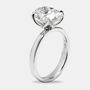 3.5 cts Oval Brilliant Lab Grown Diamond 18k White Gold Ring Size 52, Rings - Luxury Closet