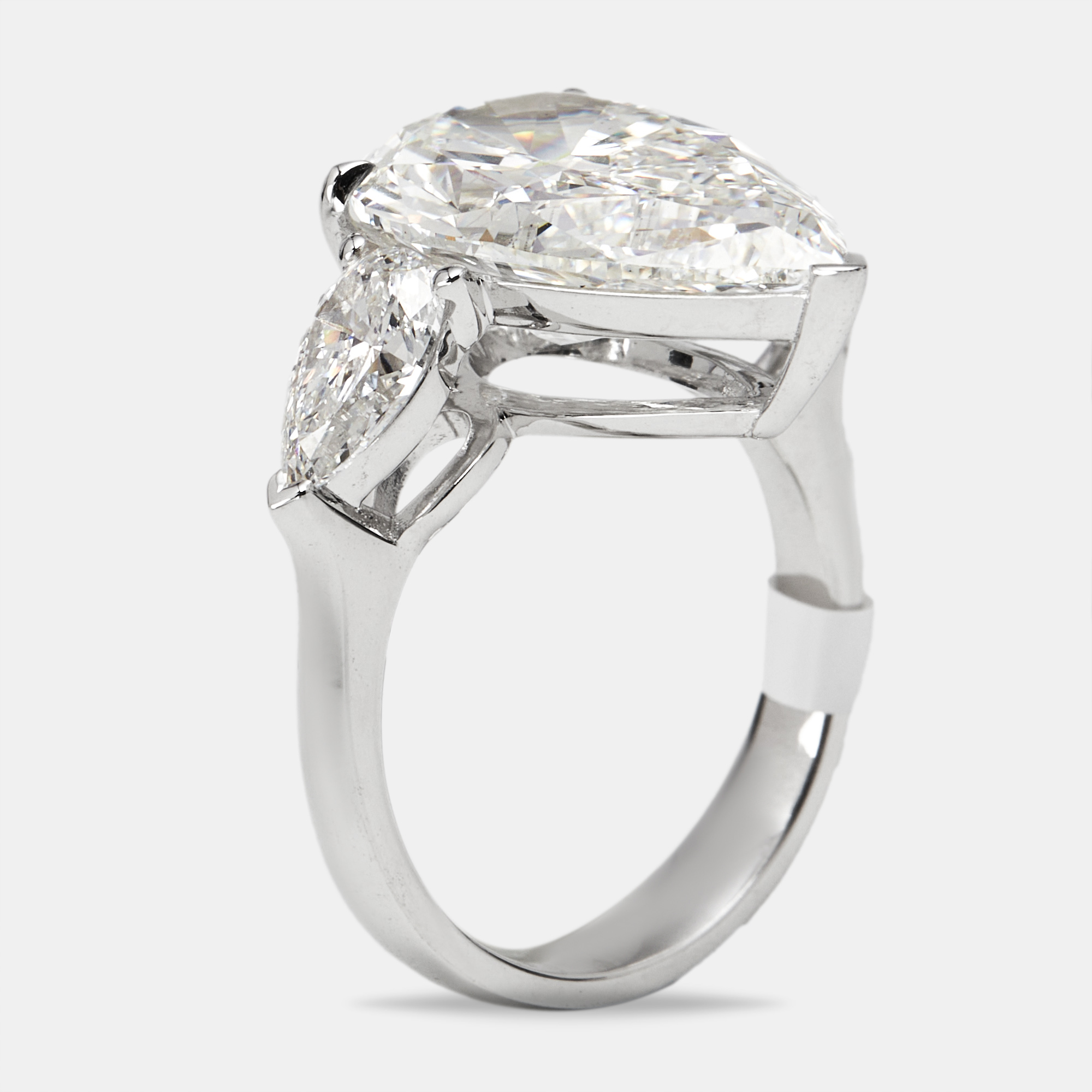 7.7 cts Pear Brilliant Lab Grown Diamond 18k White Gold Ring Size 53, Rings - Luxury Closet catalog
