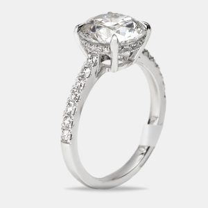 3.25 cts Round Brilliant Lab Grown Diamond 18k White Gold Ring Size 53, Rings - Luxury Closet