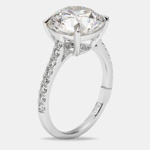 5.3 cts Round Lab Grown Diamond 18k White Gold Ring Size 54, Rings - Luxury Closet catalog
