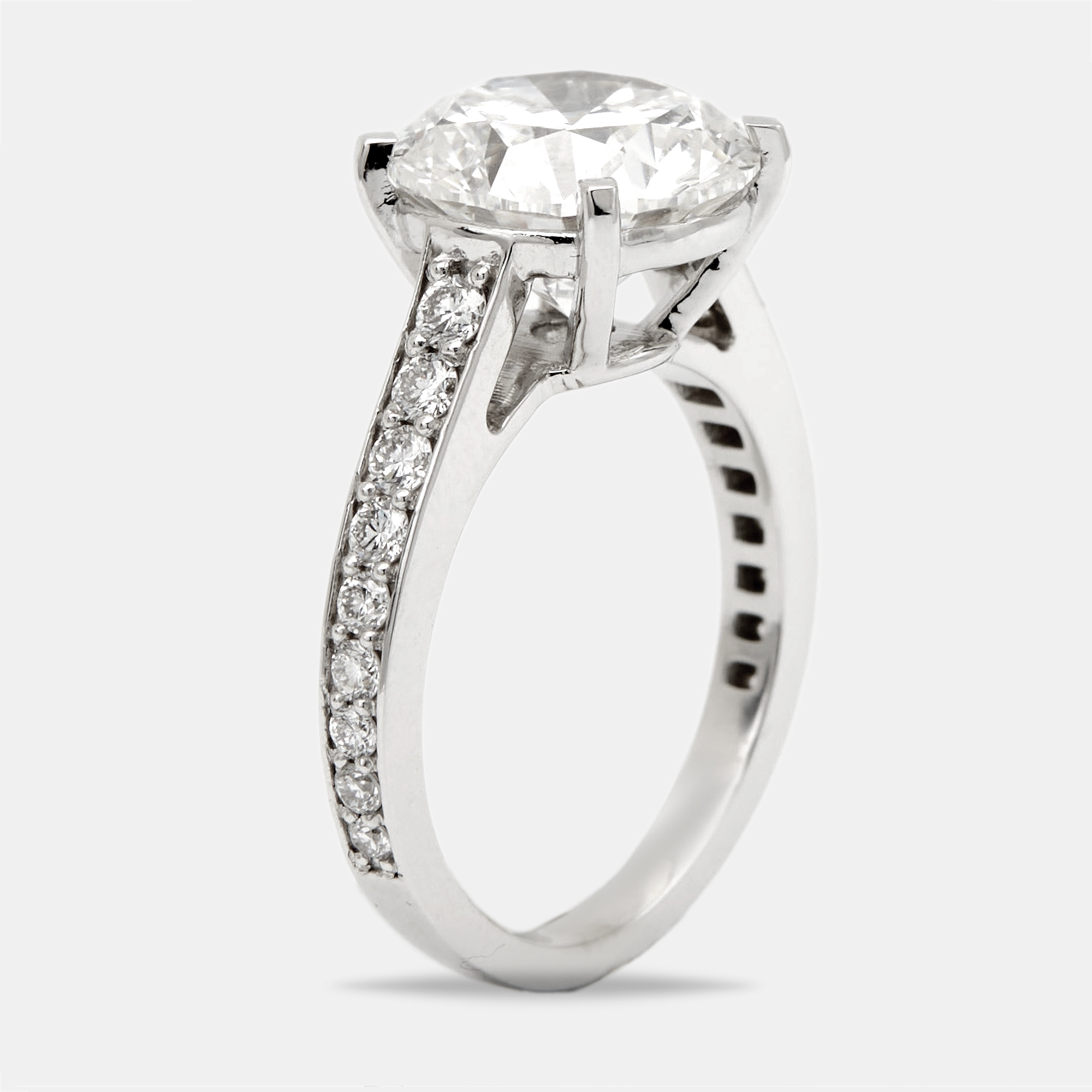 5.5 cts Round Cut Lab Grown Diamond 18k White Gold Ring Size 52, Rings - Luxury Closet catalog
