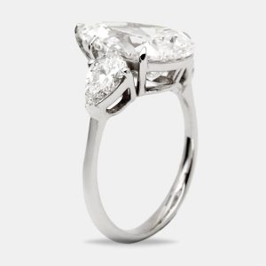 6.1 cts Pear Cut Lab Grown Diamond 18k White Gold Ring Size 52, Rings - Luxury Closet catalog