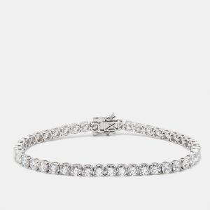 10 cts Round Cut Lab Grown Diamond 14k White Gold Bracelet, Bracelets - Luxury Closet catalog