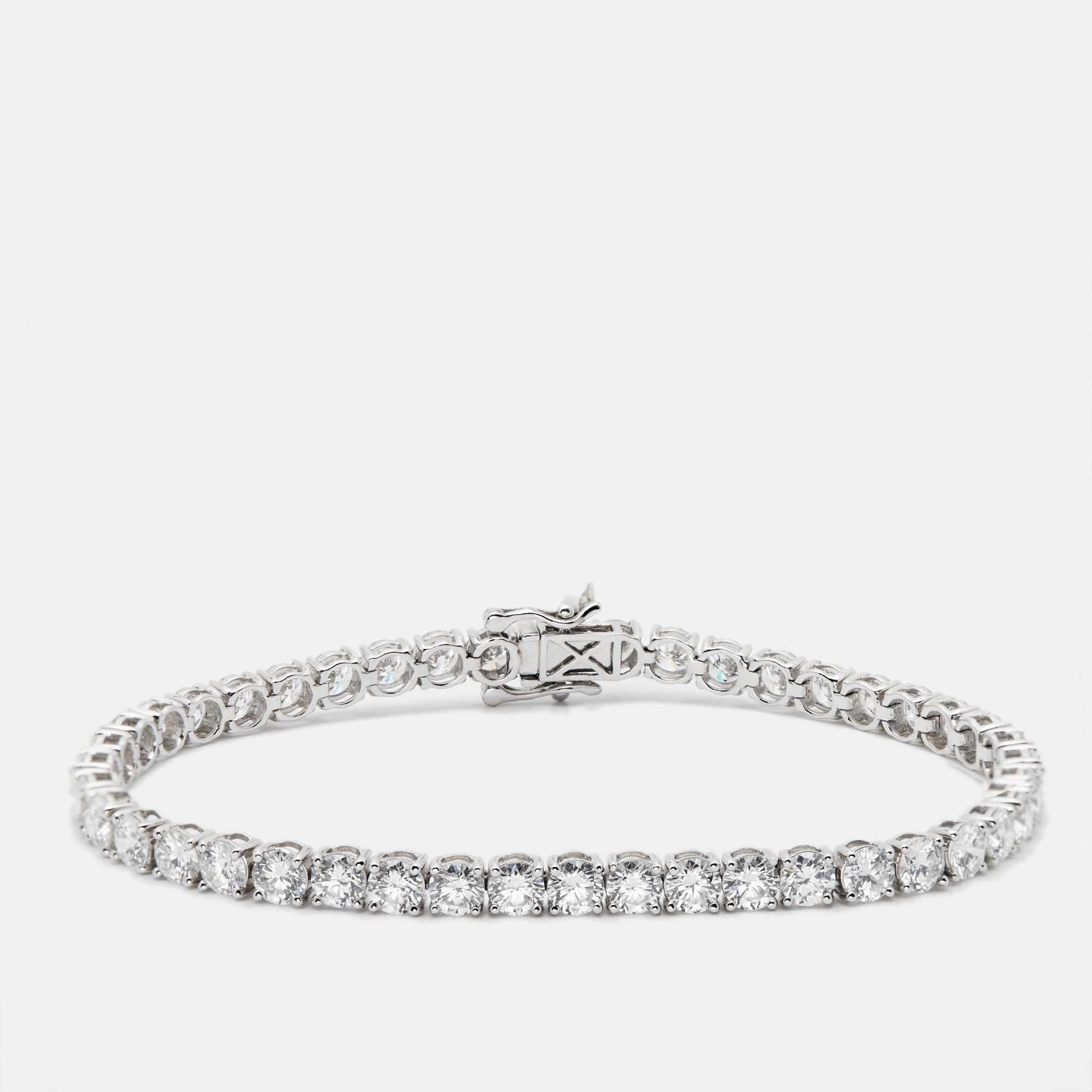 10 cts Round Cut Lab Grown Diamond 14k White Gold Bracelet, Bracelets - Luxury Closet catalog