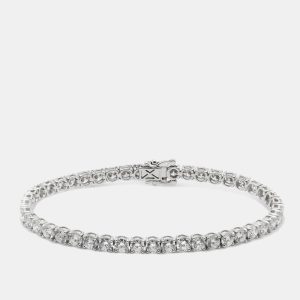 10.8 cts Round Cut Lab Grown Diamond 14k White Gold Bracelet, Bracelets - Luxury Closet catalog