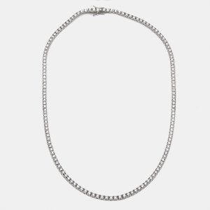 10 cts Round Lab Grown Diamond 18k White Gold Necklace, Necklaces - Luxury Closet catalog