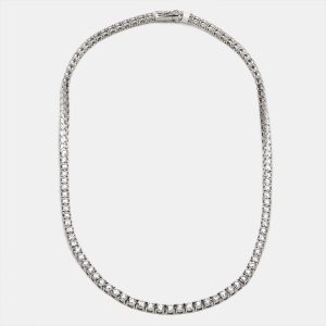 26 cts Round Lab Grown Diamond 18k White Gold Necklace, Necklaces - Luxury Closet catalog