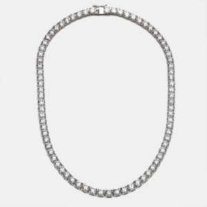 40.00 cts Round Lab Grown Diamonds 18k White Gold Tennis Necklace, Necklaces - Luxury Closet catalog