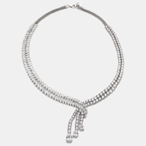 42.8 Cts Pear Marquise Round 18K White Gold Lab Grown Diamonds Necklace, Necklaces - Luxury Closet catalog