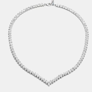 30.5 Cts Marquise 18K White Gold Lab Grown Diamonds Necklace, Necklaces - Luxury Closet catalog