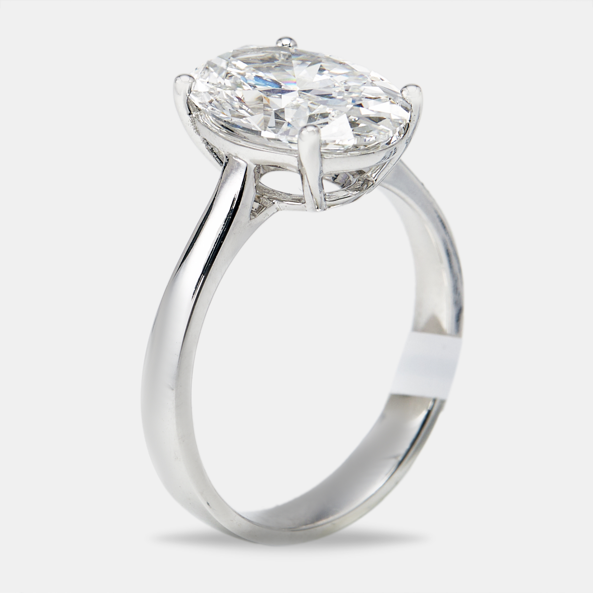 3.00 cts Oval Brilliant Lab Grown Diamond 18k White Gold Ring Size 53, Rings - Luxury Closet