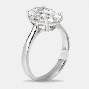 3.00 cts Oval Brilliant Lab Grown Diamond 18k White Gold Ring Size 54, Rings - Luxury Closet catalog
