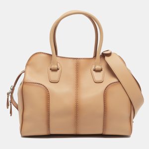 Tod's Tan Ombre Leather Large Sella Satchel, Satchels - Luxury Closet