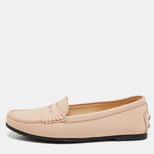 Tod's Pink Leather Gommino Driver Loafers Size 37.5, Loafers & Slip-Ons - Luxury Closet catalog
