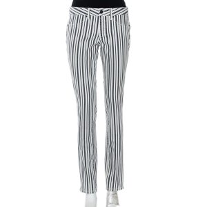 Tory Burch White & Blue Striped Denim Marlien Leggings M, Clothing - Luxury Closet catalog