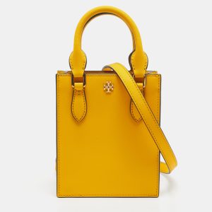 Tory Burch Mustard Leather Mini Emerson Shopper Tote, Tote Handbags - Luxury Closet catalog