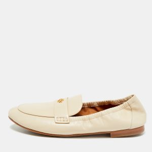 Tory Burch Beige Leather Scrunch Ballet Flats Size 38, Flats - Luxury Closet catalog