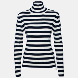 Tory Sport Navy Blue & White Striped Wool Long Sleeve Jumper M, Sweaters & Cardigans - Luxury Closet